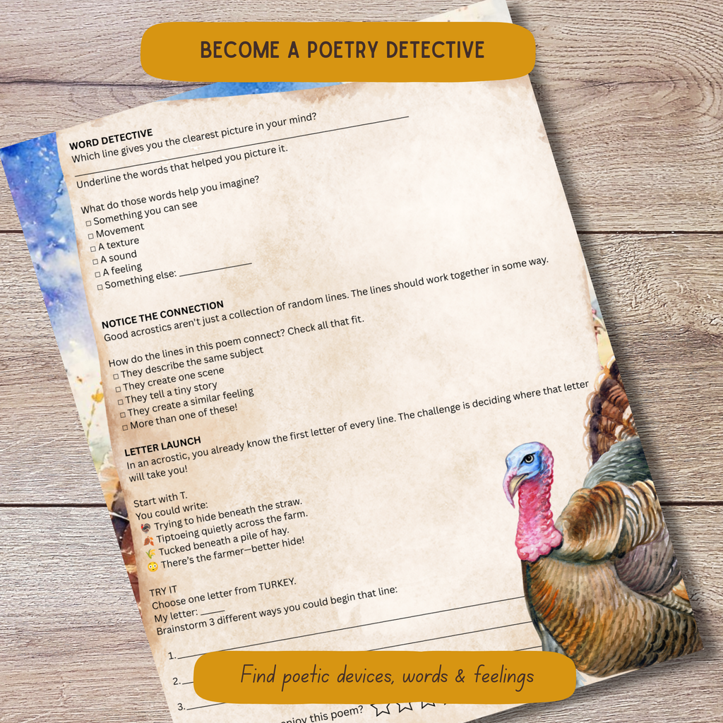 Fall Acrostic Poetry Curriculum