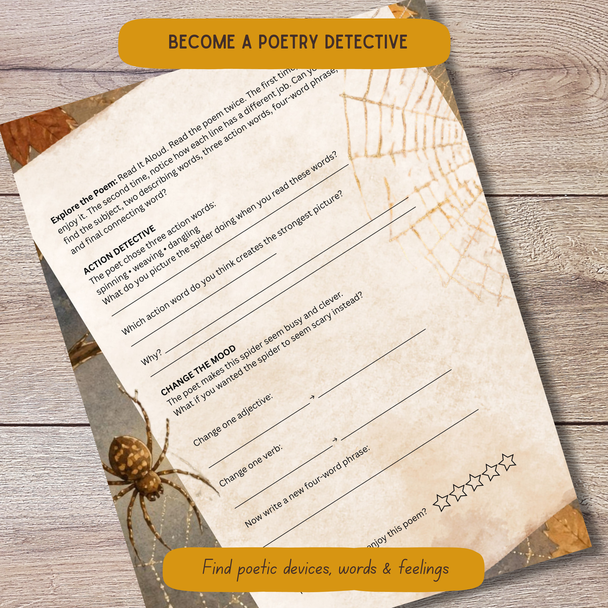 Fall Cinquain Poetry Curriculum - Syllable and Didactic