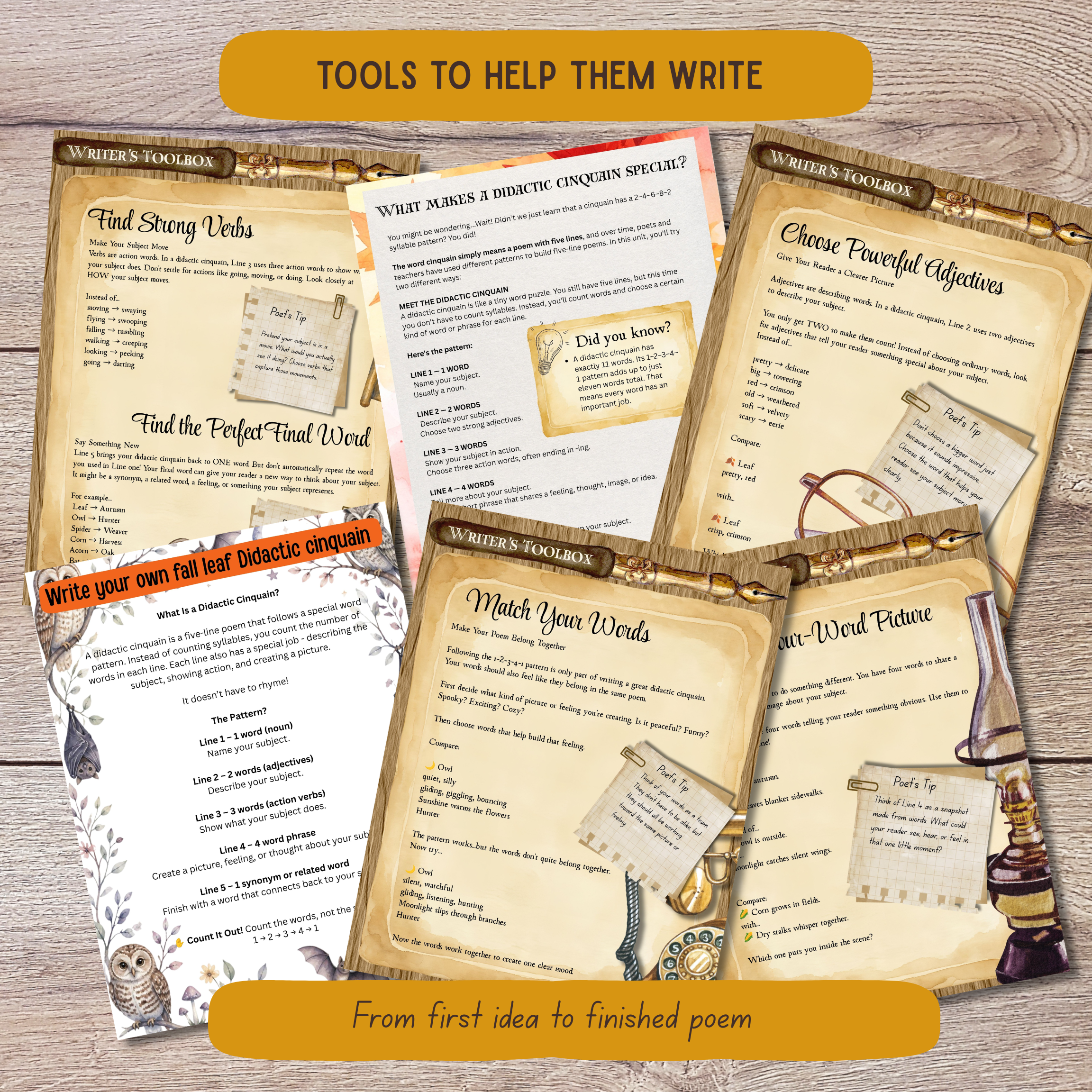 Fall Cinquain Poetry Curriculum - Syllable and Didactic