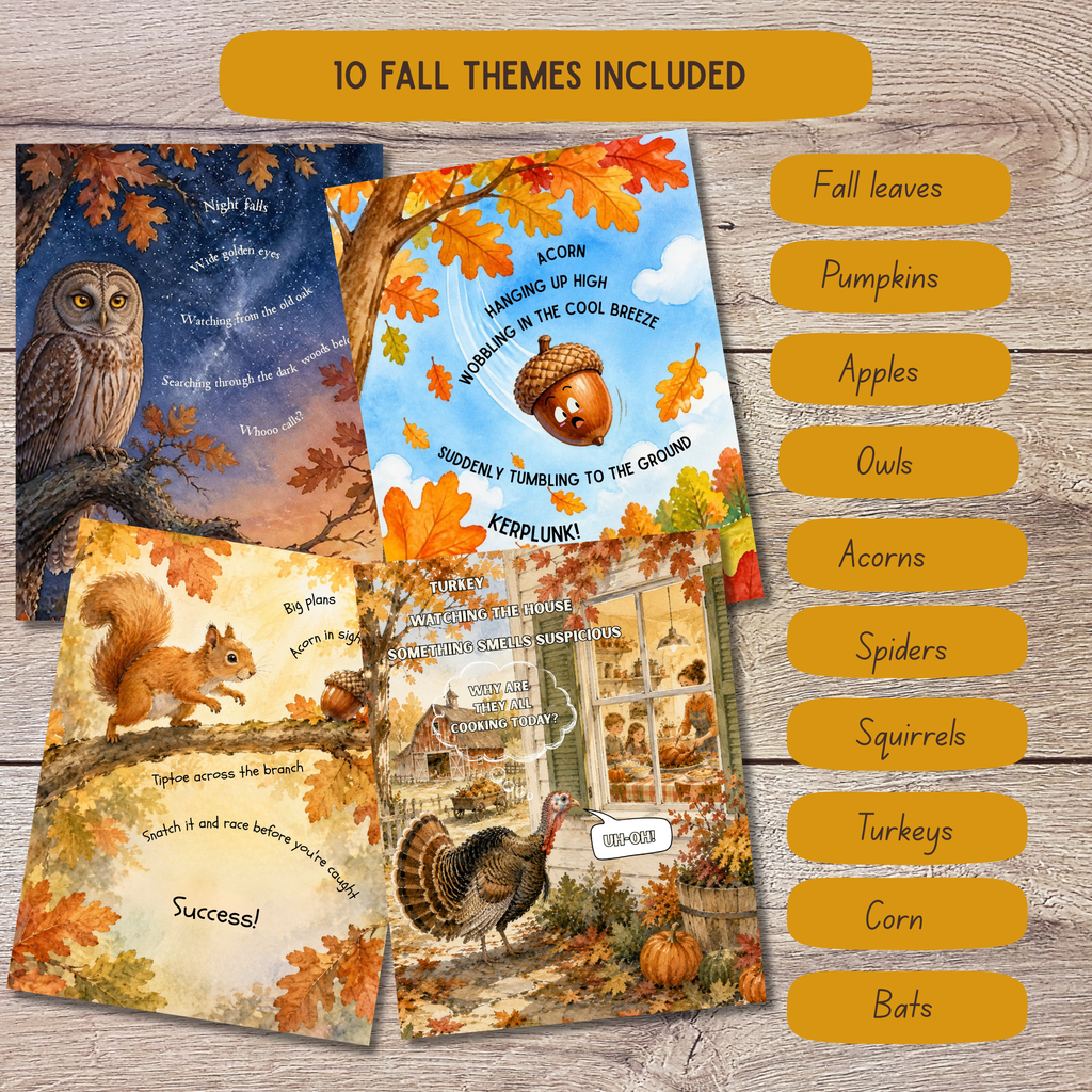 Fall Cinquain Poetry Curriculum - Syllable and Didactic