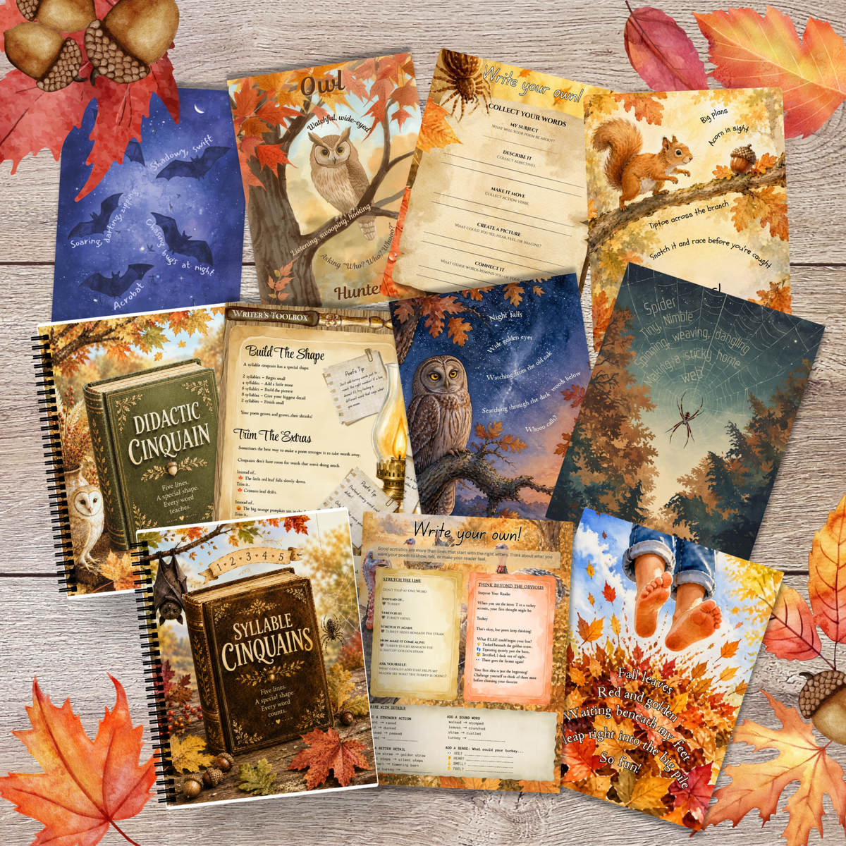 Fall Cinquain Poetry Curriculum - Syllable and Didactic