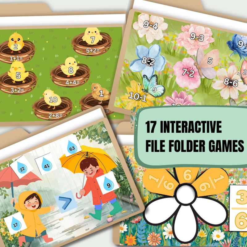 Spring Math Folder Games (K–2)