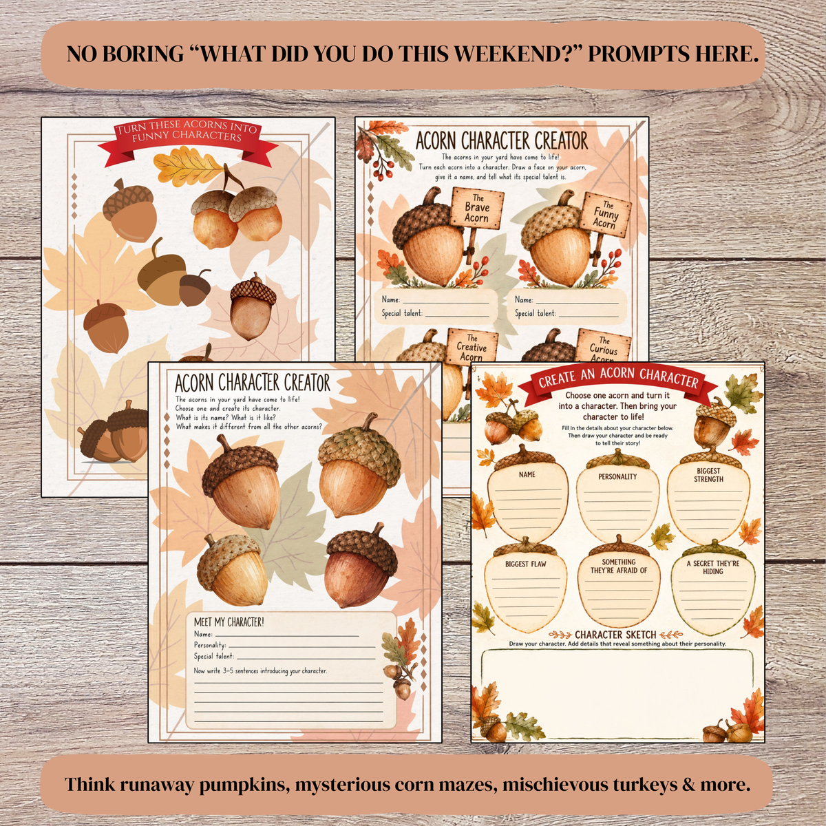 Fall Creative Writing Journal Bundle - All 4 Levels